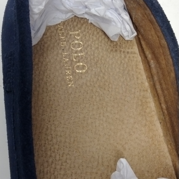 Blue suede polo ralph lauren loafers size 16D - Picture 10 of 12